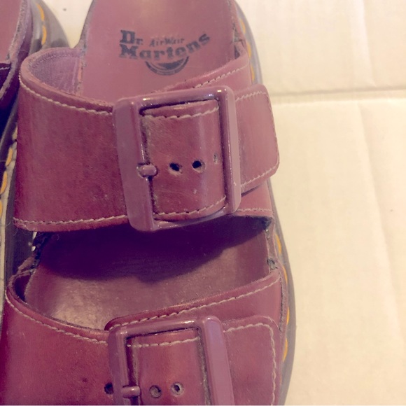 DR. MARTENS Cyprus - 2 Strap Slide, Burgundy, Women’s Size UK 4 / US 6 - Picture 4 of 7